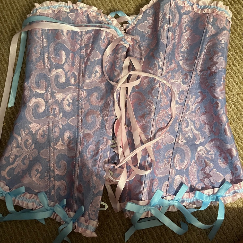Purple Pink Design Corset  Top, Size L